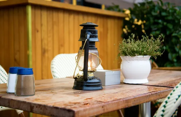 stock image Street cafe table