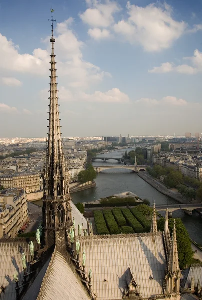 Ptak widok na Paryż z katedry notre-dame de paris — Zdjęcie stockowe