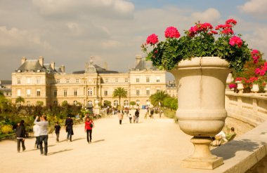 View of Luxembourg garden in Paris clipart