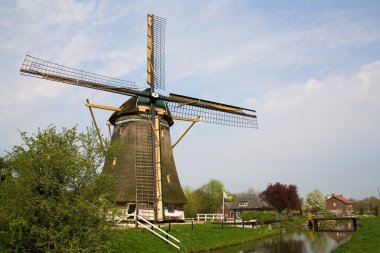 Picturesque old wind mill clipart