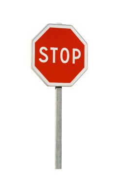 Stop road sign isolated on white clipart