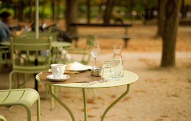 Street cafe in the Luxembourg garden clipart