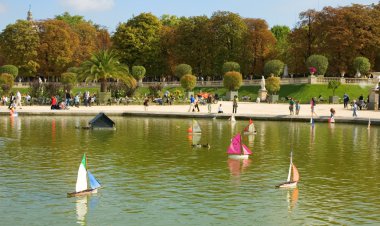 Toy boats in the Luxembourg Garden clipart