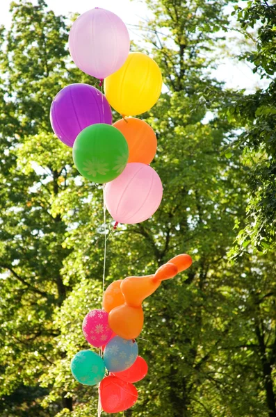 Grono wielu kolorowych balonów — Zdjęcie stockowe