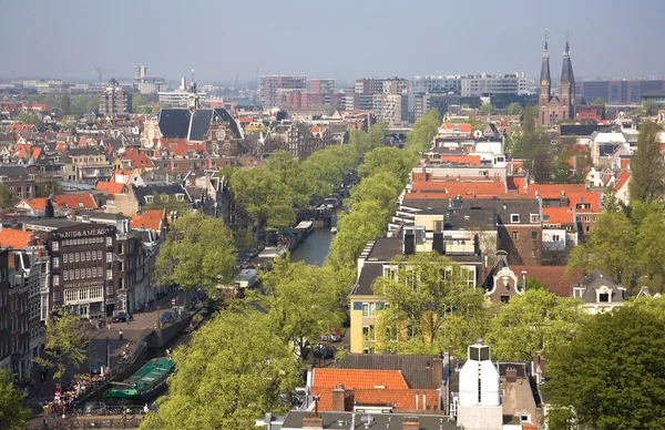 Fågel utsikt över amsterdam — Stockfoto