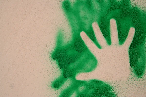 Hand print painted on a wall — Stock Photo, Image