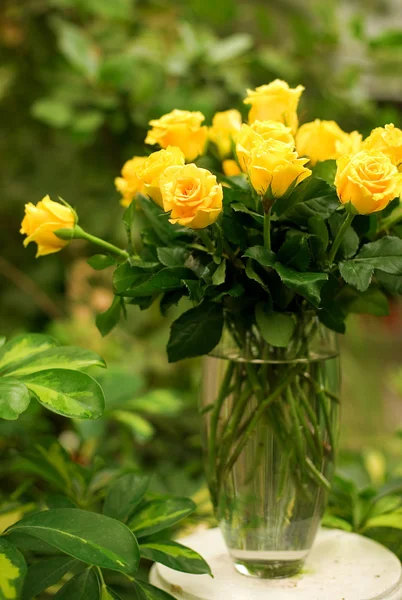 Bellissimo mazzo di rose gialle — Foto Stock