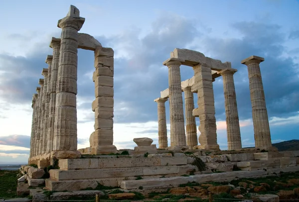 Templo de Poseidón en capa de Sounion — Foto de Stock