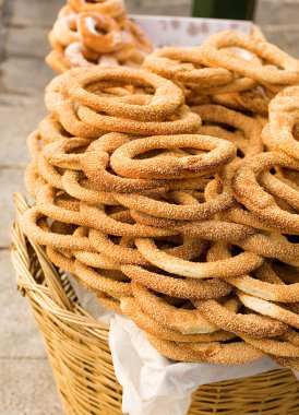 Bagels for sale at the streets of Athens clipart