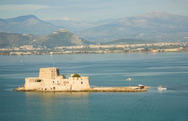 Bird eye view of Bourtzi fortress clipart