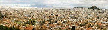 panoramik kuş görünümü Atina