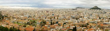 Panoramic bird view of Athens clipart