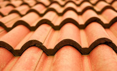 Closeup of red tile roof clipart