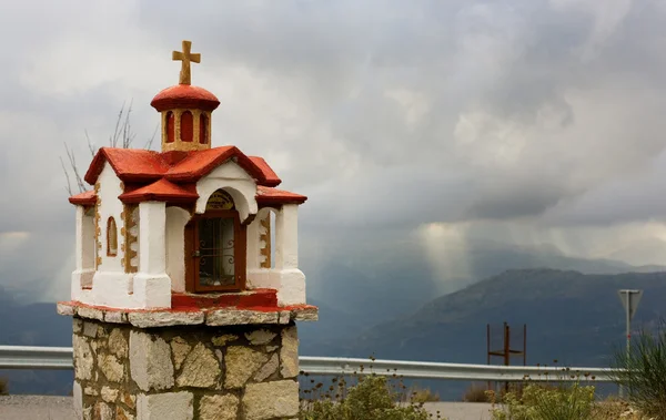 希腊小教堂的道路 — 图库照片
