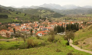 Greek mountain village of Kalavryta clipart