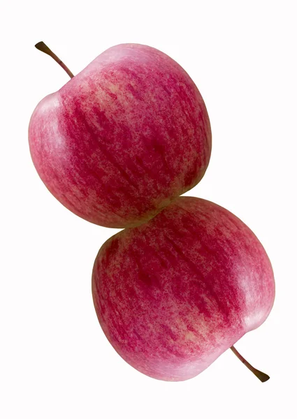 2 つの愛のリンゴ两架客机上白色隔离. — ストック写真