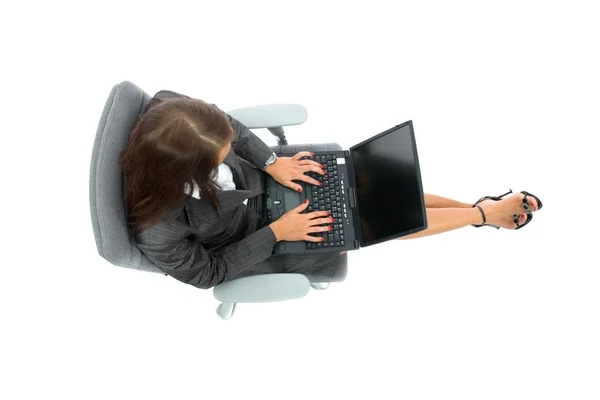 Geschäftsfrau und Laptop — Stockfoto