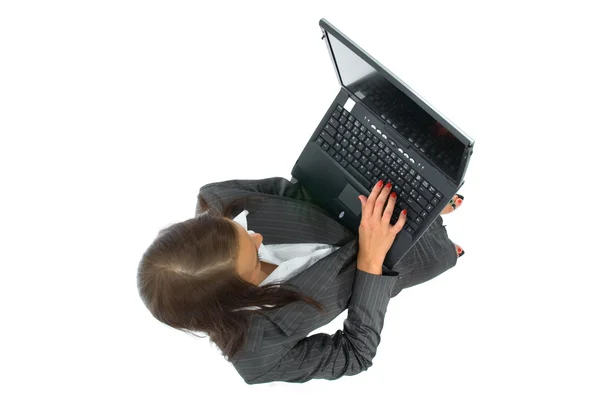Business woman and laptop — Stock Photo, Image