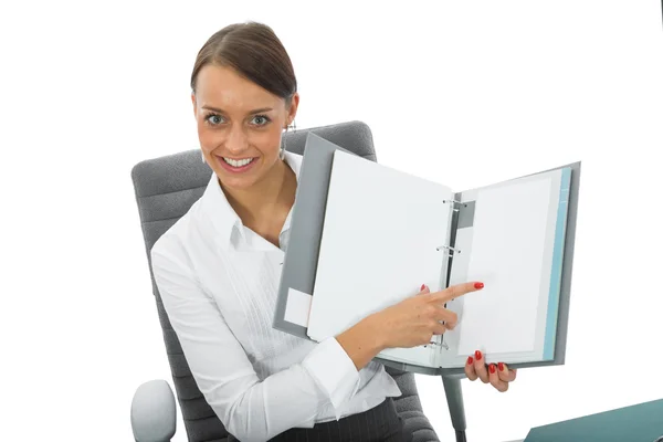 Podnikání žena a laptop — Stock fotografie