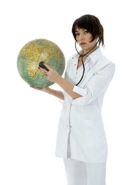 Giovane medico con stetoscopio — Foto Stock