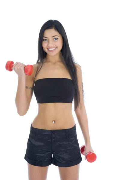 Vrouw beoefenen fitness — Stockfoto
