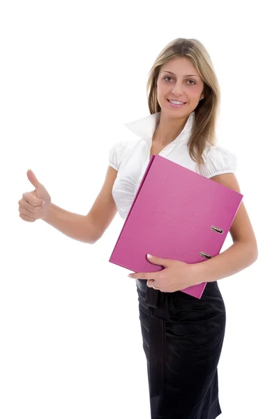 Business woman with folder Stock Photo