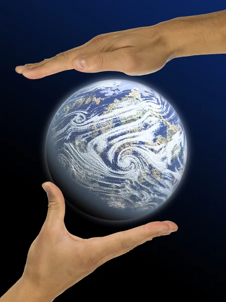Ecology, hands, responsibility — Stock Photo, Image