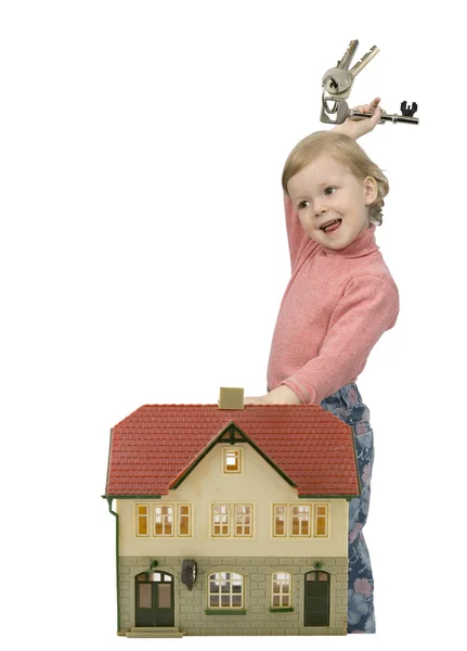 Bambino e casa — Foto Stock