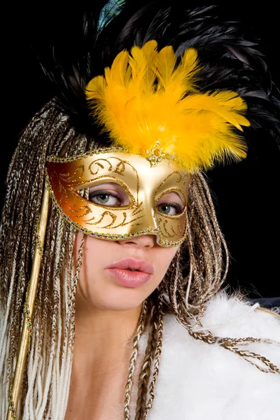 Ritratto ragazza con maschera — Foto Stock