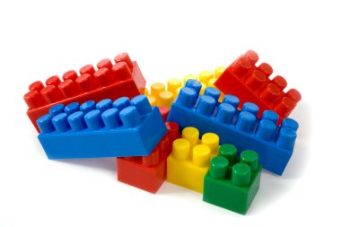 Colorfu l building blocks on white clipart