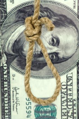 Rope loop on big dollar background clipart