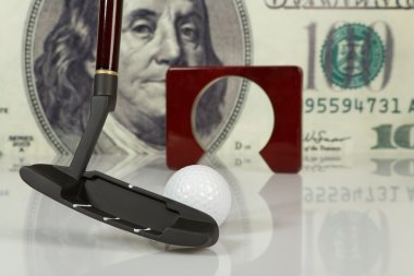 büyük dolar arka plan üzerinde Golf