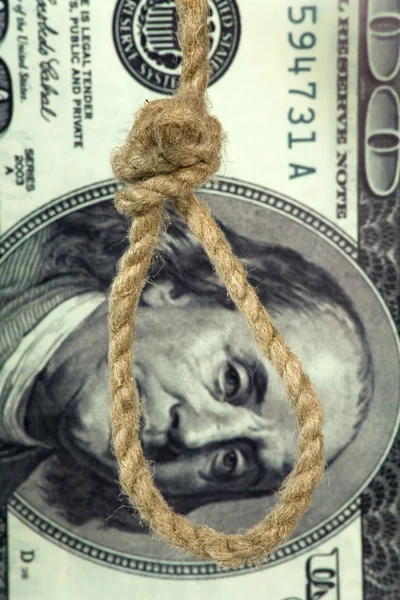 Rope loop on big dollar background — Stock Photo, Image