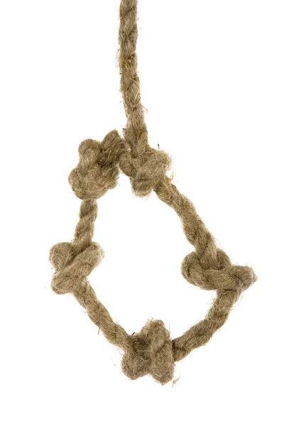 Variantes de la cuerda con nodo en blanco — Foto de Stock