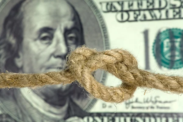 Rope loop on big dollar background Stock Image