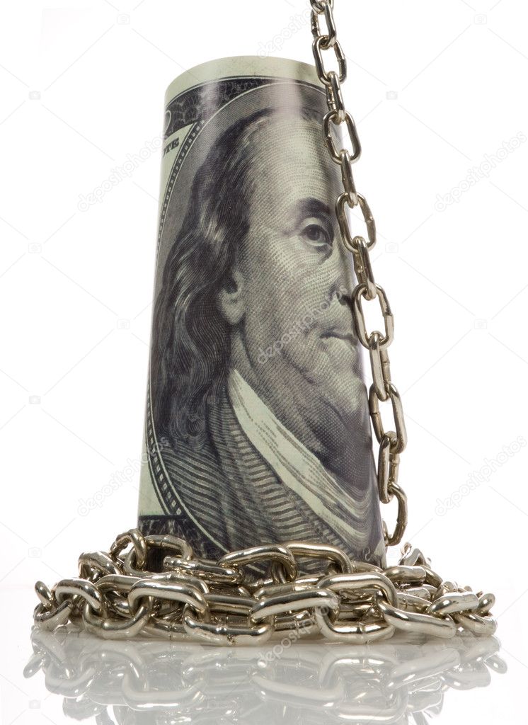 Chain on big dollar background