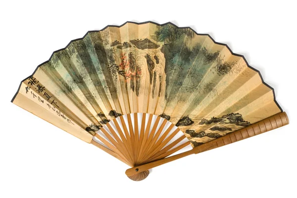 Chinese fan on a white background — Stock Photo, Image