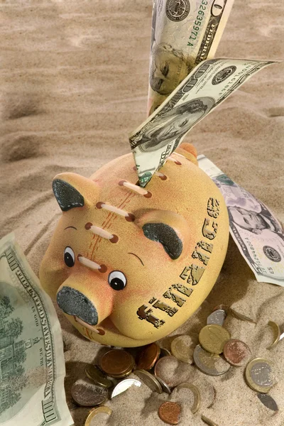 돼지 저금통-금융 위기 — 스톡 사진