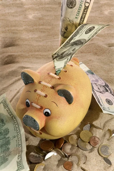 돼지 저금통-금융 위기 — 스톡 사진