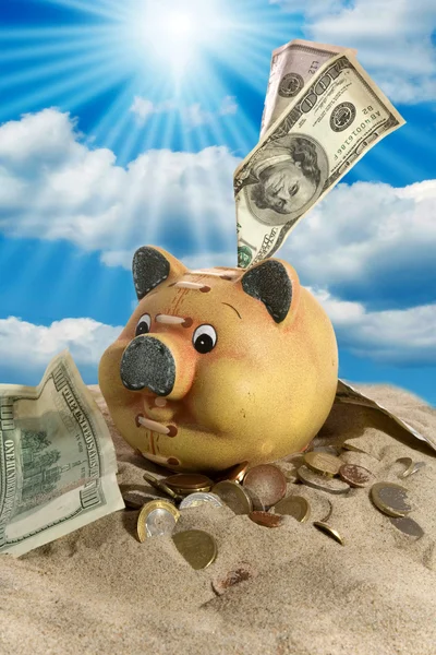 Piggy Bank - Crise financeira — Fotografia de Stock