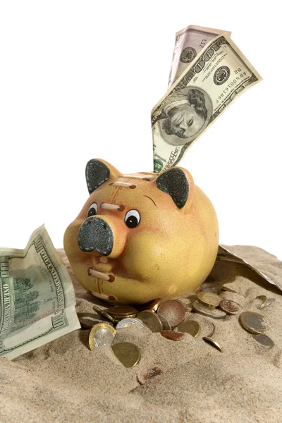 Piggy Bank - Финансовый кризис — стоковое фото