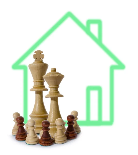 Šachové kompozice s nemovitostmi — Stock fotografie