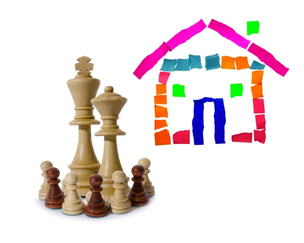 Šachové kompozice s nemovitostmi — Stock fotografie