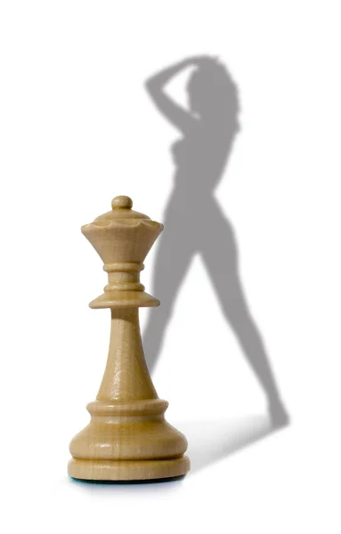 Bayan ile satranç kompozisyon — Stok fotoğraf