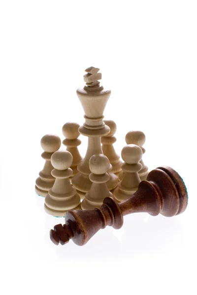 Kompozycja szachowa z pani — Zdjęcie stockowe