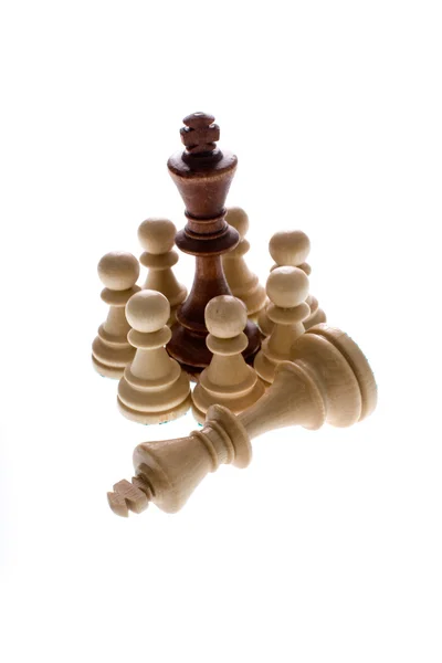 Composição de xadrez com senhora — Fotografia de Stock