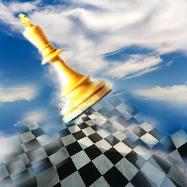 Composição de xadrez no fundo — Fotografia de Stock