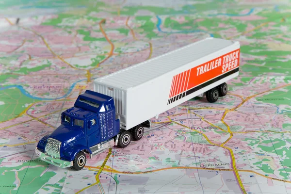 Lorry on a map