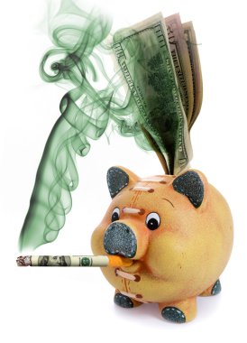 Smoke - a money on wind clipart