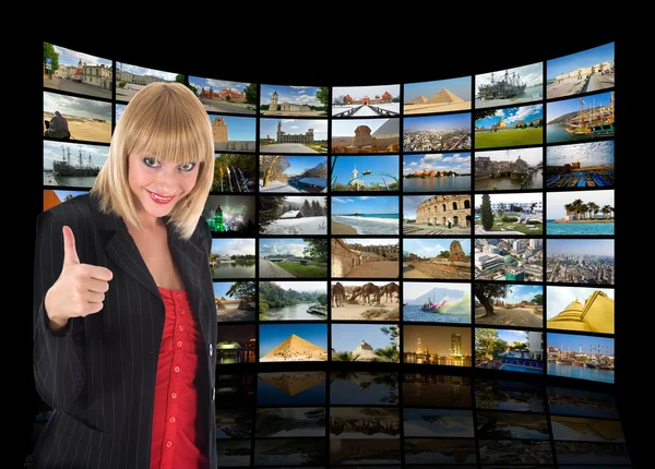 TV, kommunikation och resor — Stockfoto